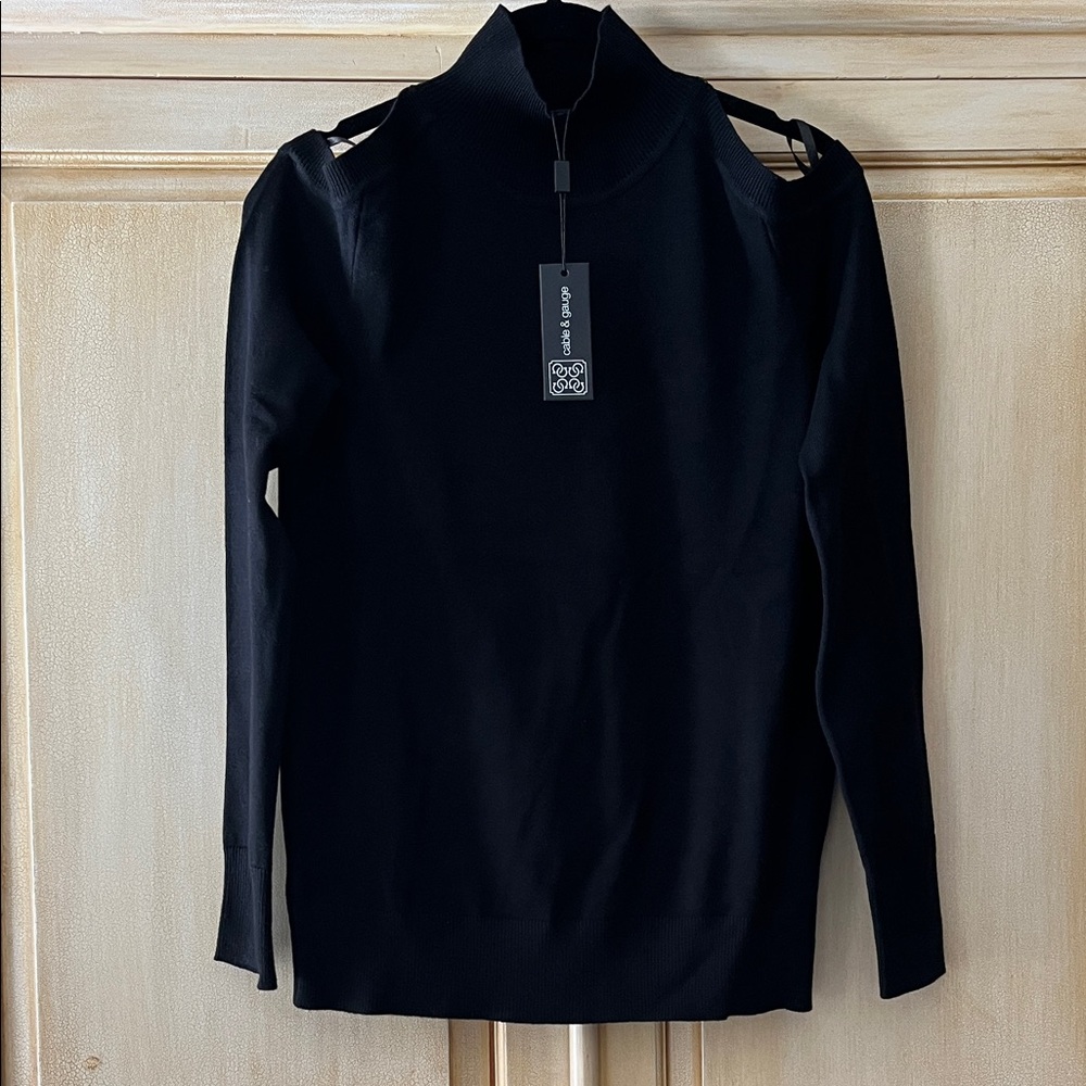 Cable & Gauge Black open shoulder Sweater-NWT-size S